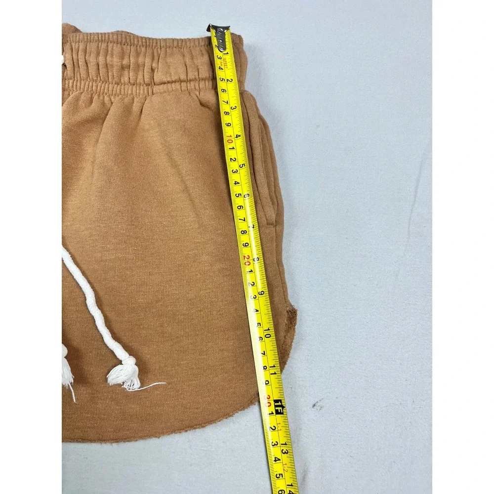 Wild Fable Brown Fleece Dolphin Shorts Womens Medium Raw Hem Drawstring Casual